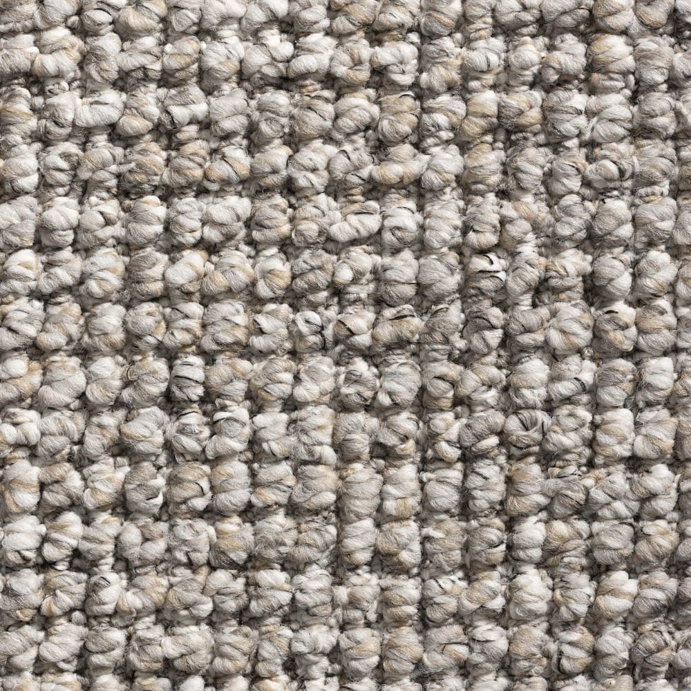 Bouclé Berber de rulo a la vista, color Taupe, visto de cerca