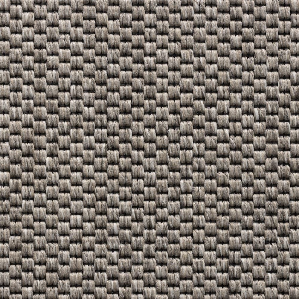 Tejido plano en trama de canasto, color Taupe, visto de cerca